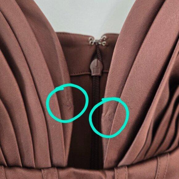 House of CB Faye Chocolate Satin Corset Dress XS b66E - Picture 14 of 14